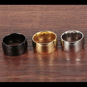 Men Women Steel Band Wedding Engagement Ring.
